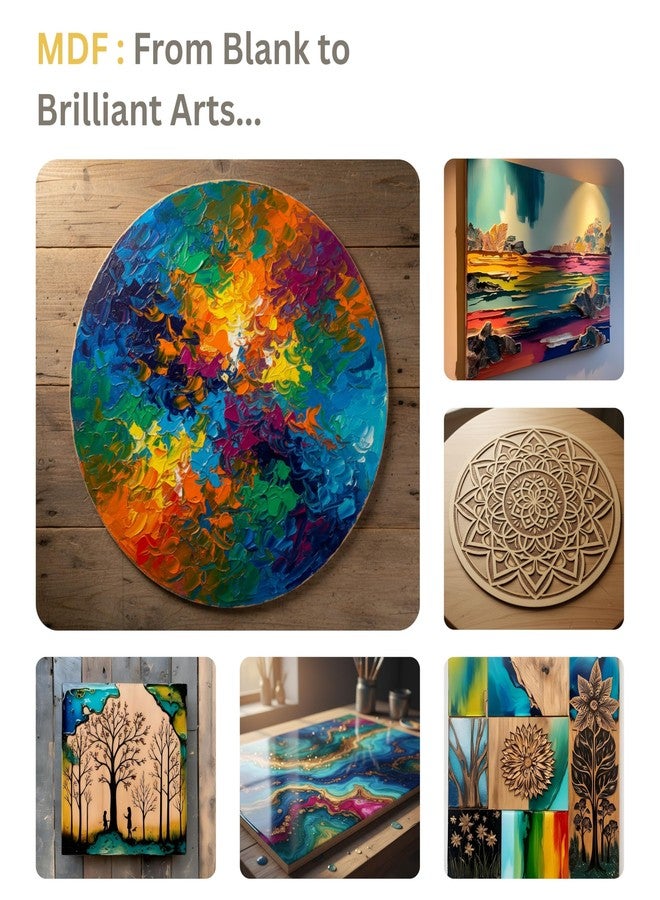 Pilwal's™ 20"x20" inch (10" inch Radius) Round MDF Board for Art & Crafts | MDF Circle Boards Pack of 2 for Painting, Resin, Lippan Art,Mandala Art & DIY Projects. (20"x20" INCH, 2 PCS, 4MM) - Image 2